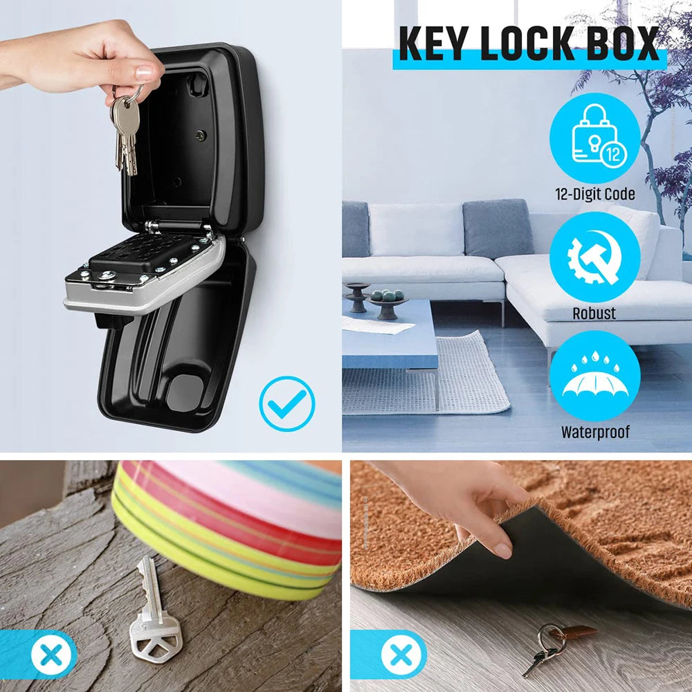 Waterproof Wall-Mounted Key Safe Box | Secure, Durable & Ideal for Outdoor Use