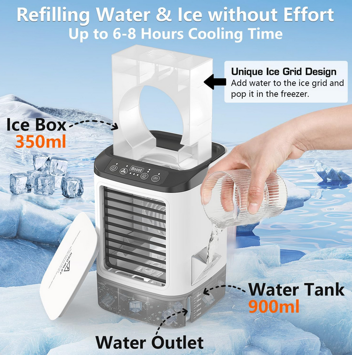 MiniatureAC Small Portable Air Cooler – Compact & Efficient Desk Air Conditioner