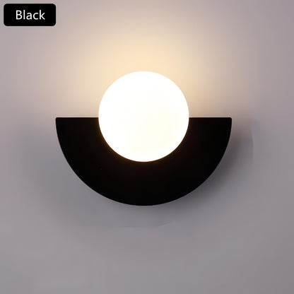 Nordic Semicircle Wall Lamp - Modern LED Fixture for Living Room, Bedroom & Hallway Lighting