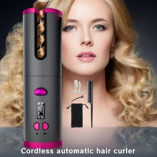 Automatic Hair Curler – Cordless Fast Heating | Rechargeable Hair Styling Tool