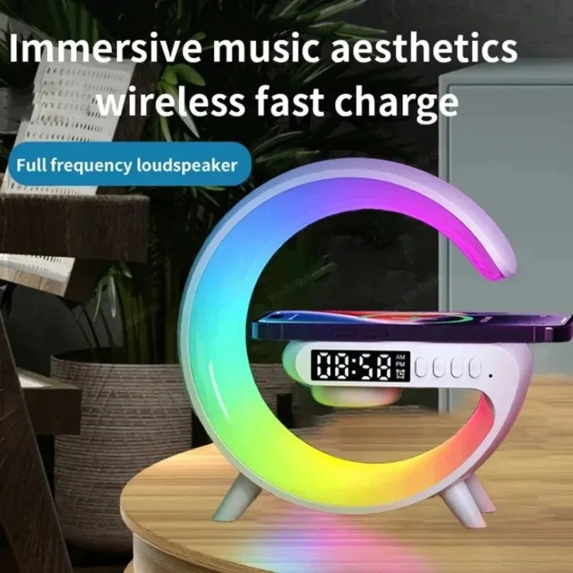 Multifunction Wireless Charging Lamp – Bluetooth Speaker & LED Light | Desk Use