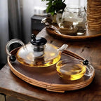 Borosilicate Glass Teapot Set | Tea Pot and Cup Set with Semi-Automatic Filtration, Eco-Friendly & Perfect for Afternoon Tea