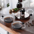 Borosilicate Glass Teapot Set | Tea Pot and Cup Set with Semi-Automatic Filtration, Eco-Friendly & Perfect for Afternoon Tea
