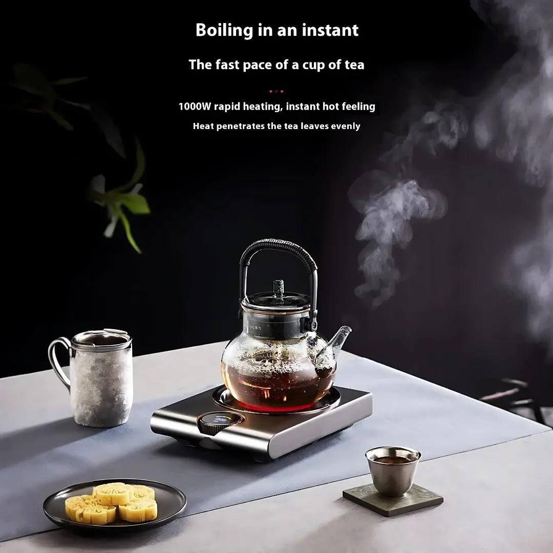Electric Hot Plate | Japanese Portable Electric Stove - 1000W Rapid Heating, Touch Control & Ideal for Cooking and Tea Brewing
