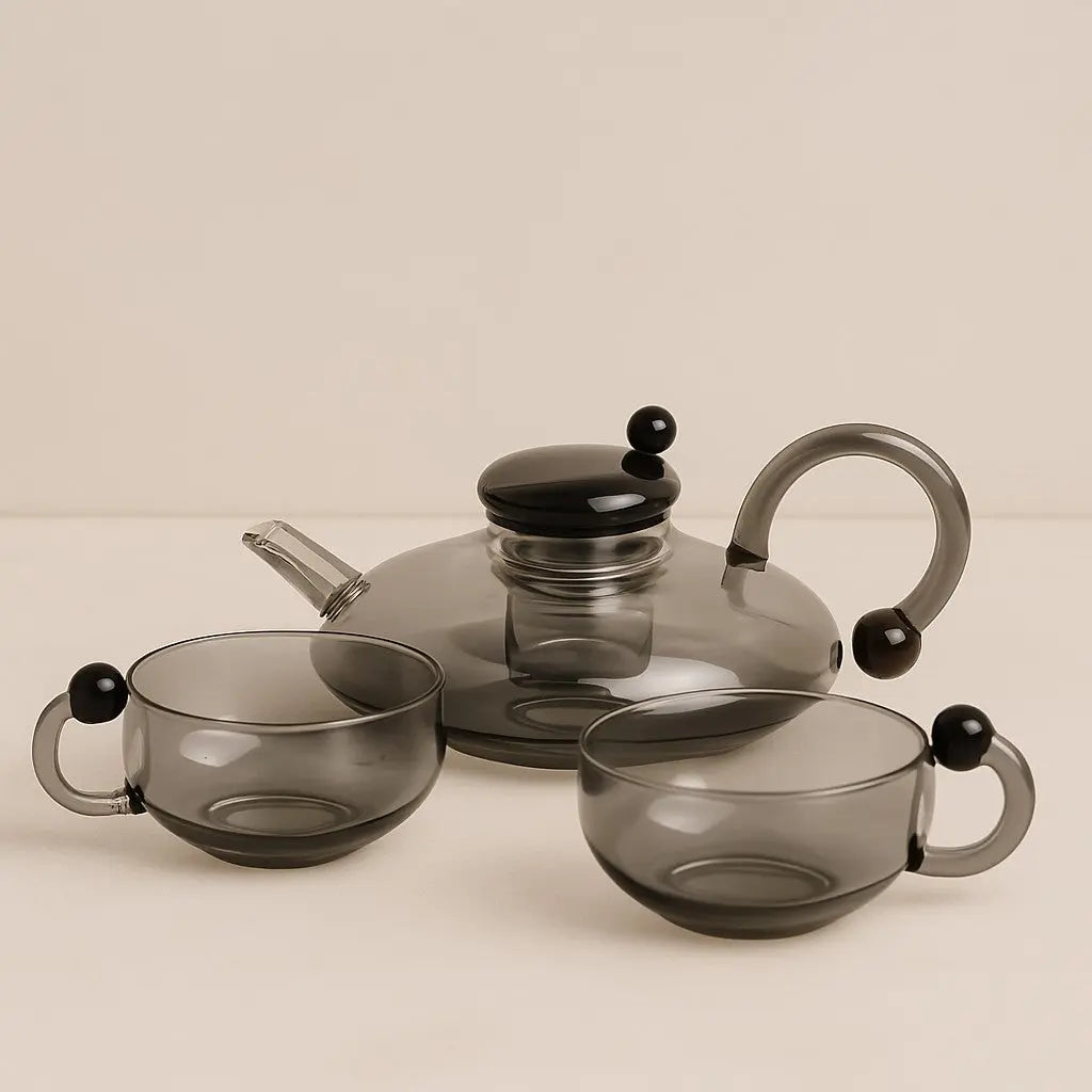 Borosilicate Glass Teapot Set | Tea Pot and Cup Set with Semi-Automatic Filtration, Eco-Friendly & Perfect for Afternoon Tea