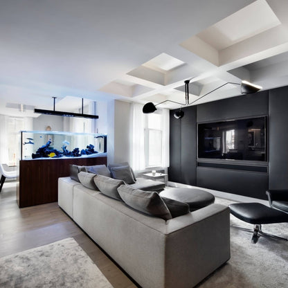 LED Ceiling Light Fixture - Serge Mouille Style - Adjustable Arm Design for Living Room & Modern Spaces