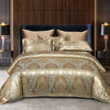 Image of Satin Rayon Jacquard Duvet Cover Set 264x229cm – Luxury Summer Bedding for Comfortable Sleep & Home Décor