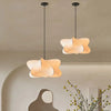 Image of Japanese Silk Pendant Light in Wabi Sabi Style for Home Decor & Ambient Lighting