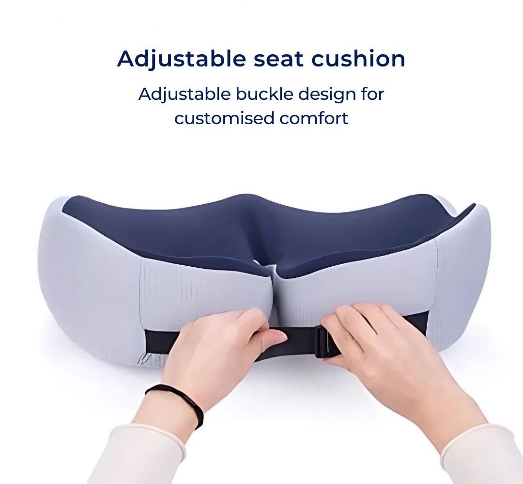 Seat Memory Foam Cushion – Adjustable Tailbone Relief Pad for Back Pain & Posture Support in Office Chairs