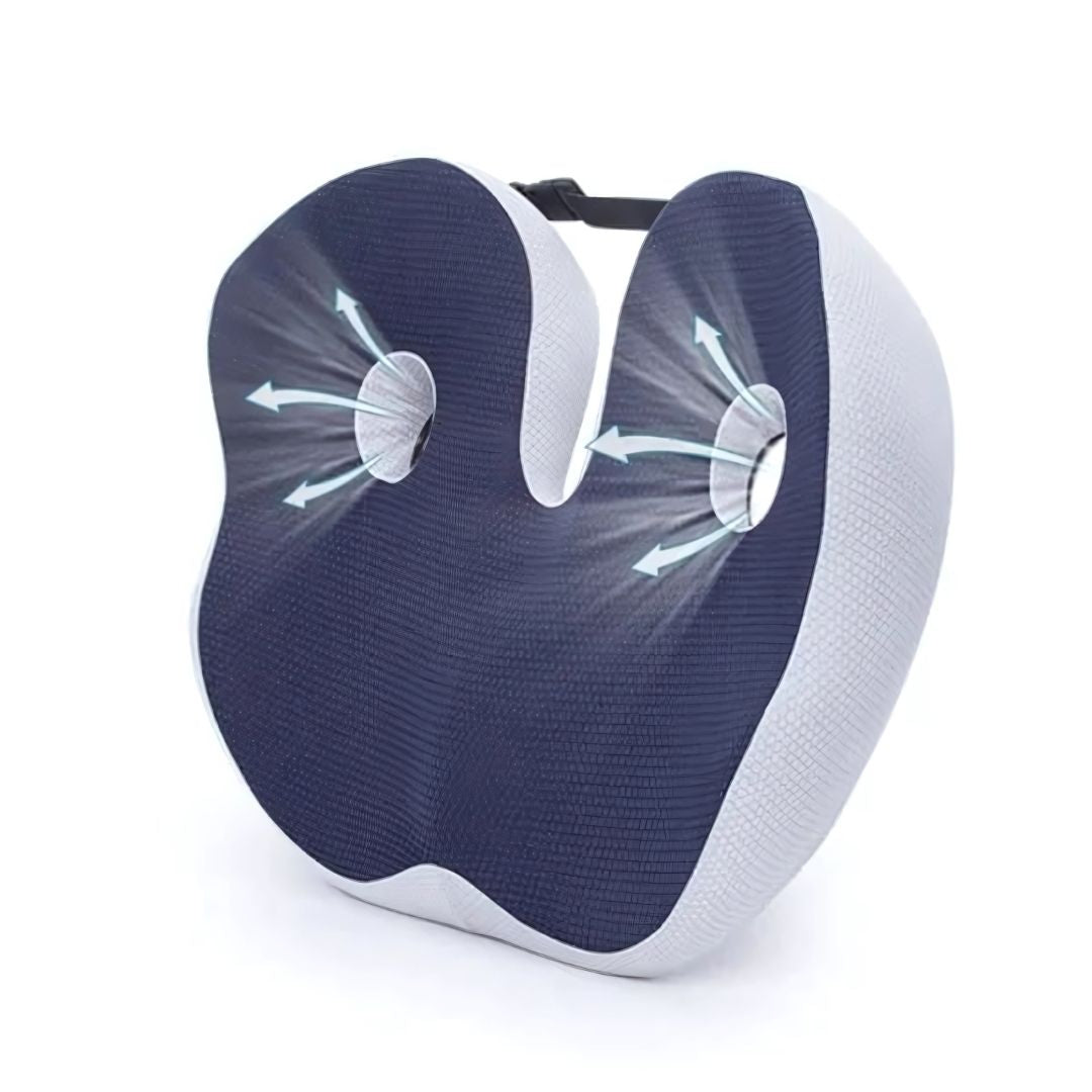 Seat Memory Foam Cushion – Adjustable Tailbone Relief Pad for Back Pain & Posture Support in Office Chairs