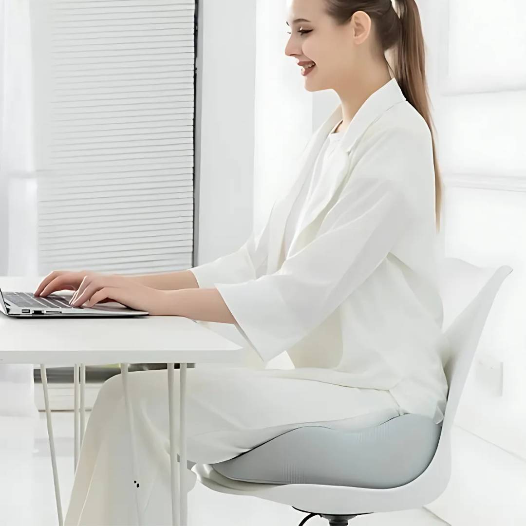 Seat Memory Foam Cushion – Adjustable Tailbone Relief Pad for Back Pain & Posture Support in Office Chairs