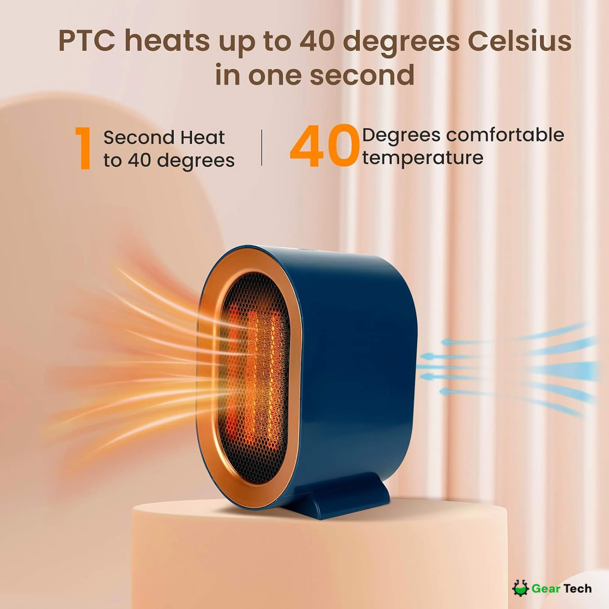 Small Energy Efficient Space Room Electric Heater Portable Low Energy Power Saving