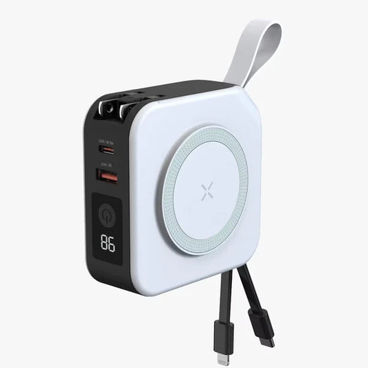 TravelBank | Portable 5-in-1 Wall Charger | Wireless Charging, Power Bank & Multi-Device Charging