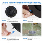 Solar-Powered Water Fountain | Effortless Installation & Multiple Spray Patterns for Garden Ponds and Birdbaths