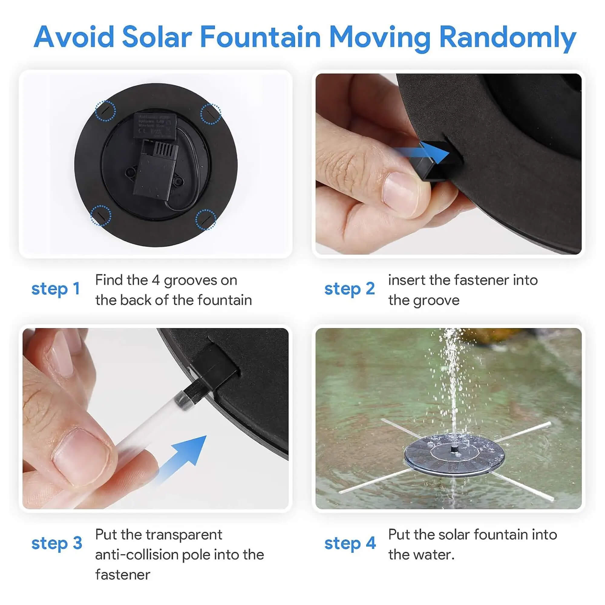Solar-Powered Water Fountain | Effortless Installation & Multiple Spray Patterns for Garden Ponds and Birdbaths