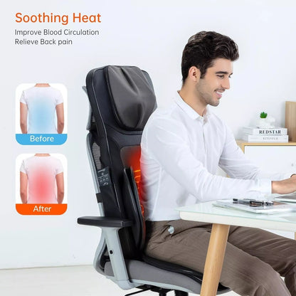 Shiatsu Back Massager with Heat | Ergonomic, Portable & Ideal for Home or Office Relaxation