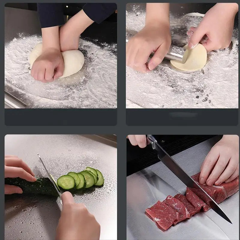 Stainless Steel Chopping Board | Hygienic, Non-Slip Design for Efficient Food Prep and Easy Cleaning