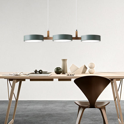 Metal Multi Light Nordic Flush Ceiling Light | Durable Iron & Wood Design for Kitchen and Dining Room
