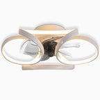 LED Flush Mount Ceiling Fan Light with Remote Control - Modern Flower Design for Living Room & Bedroom Lighting