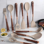 Stainless Steel Kitchen Utensil Set with Non-Slip Handles for Cooking & Baking - 10-Piece Cooking Tools