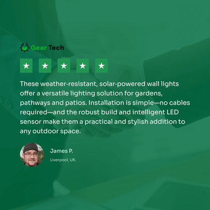 Wireless LED Solar Wall Lights - Outdoor Garden Lighting for Pathways & Patios, Energy-Efficient & Weather-Resistant