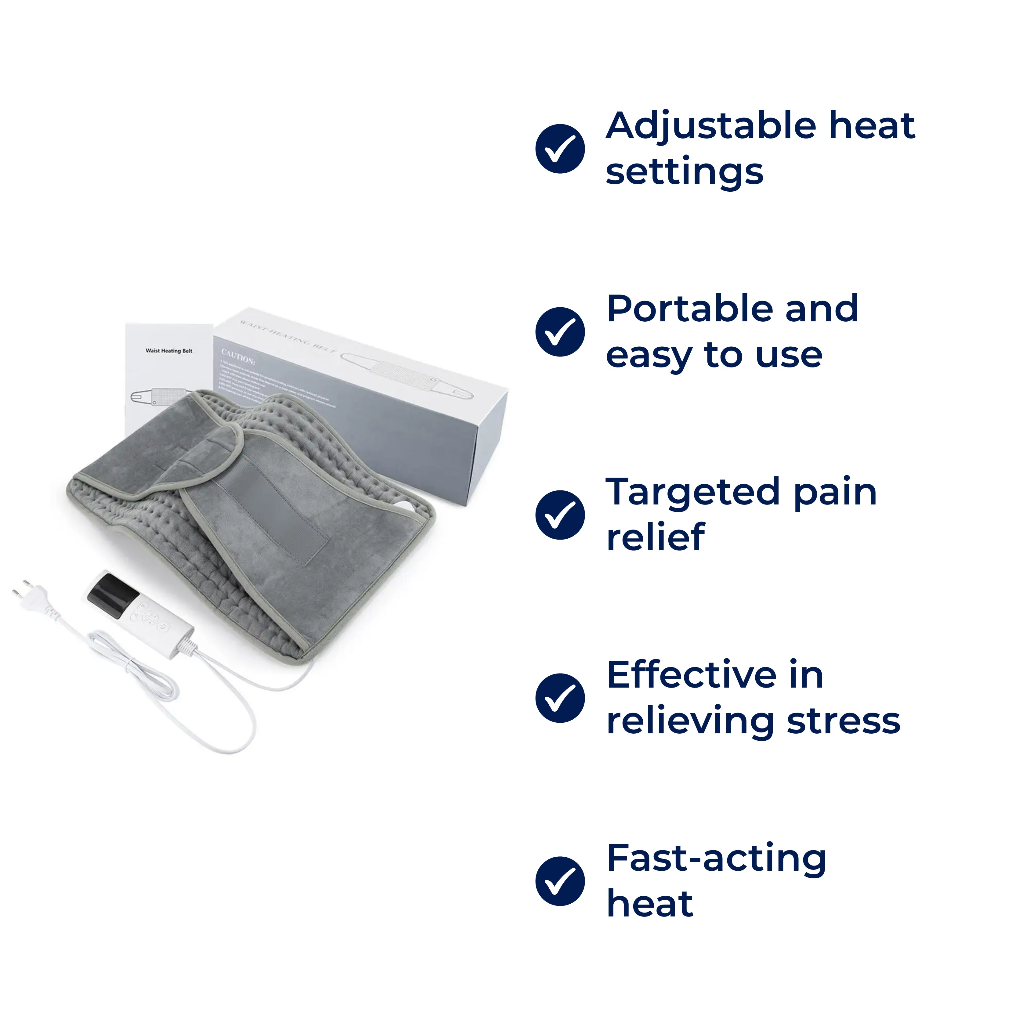 Portable Heated Pads Pad for Back Pain, Muscle and Joint Pain Relief – Adjustable Heat for Cramps and Stress