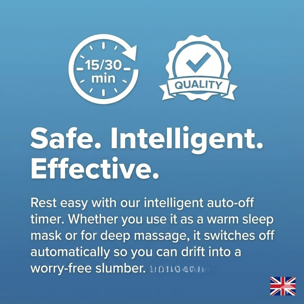 Advanced Electric Sleep Mask: Warm Sleeping Mask for Eyes & 3D Eye Sleeping Pad. The Ultimate Alternative to Gel Eye Masks & Sleep Masks with Beads.