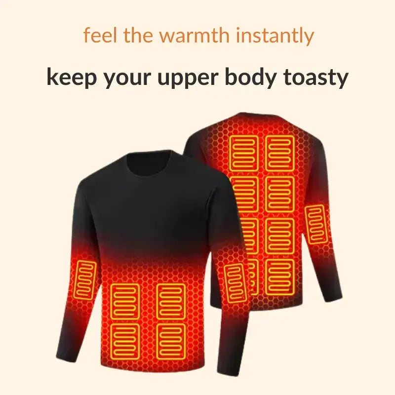 Heated Base Layer Top | Adjustable Heating, 16 Heating Elements & Ideal for Outdoor Activities in Cold Weather