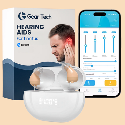 Invisible Hearing Aids for Tinnitus Relief | Discreet Rechargeable Noise-Cancelling Hearing Devices with Bluetooth App Control UK