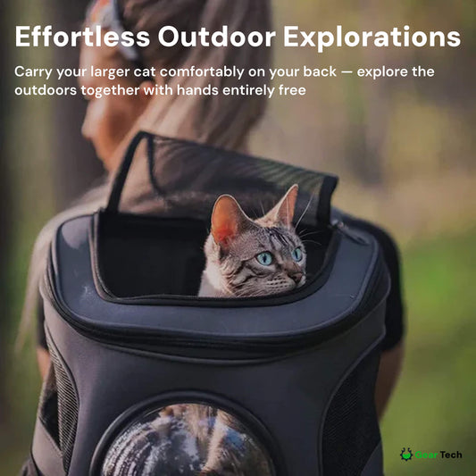 Travel Cat Backpack for Cats | Breathable, Spacious & Ideal for Hiking, Camping & Outdoor Adventures