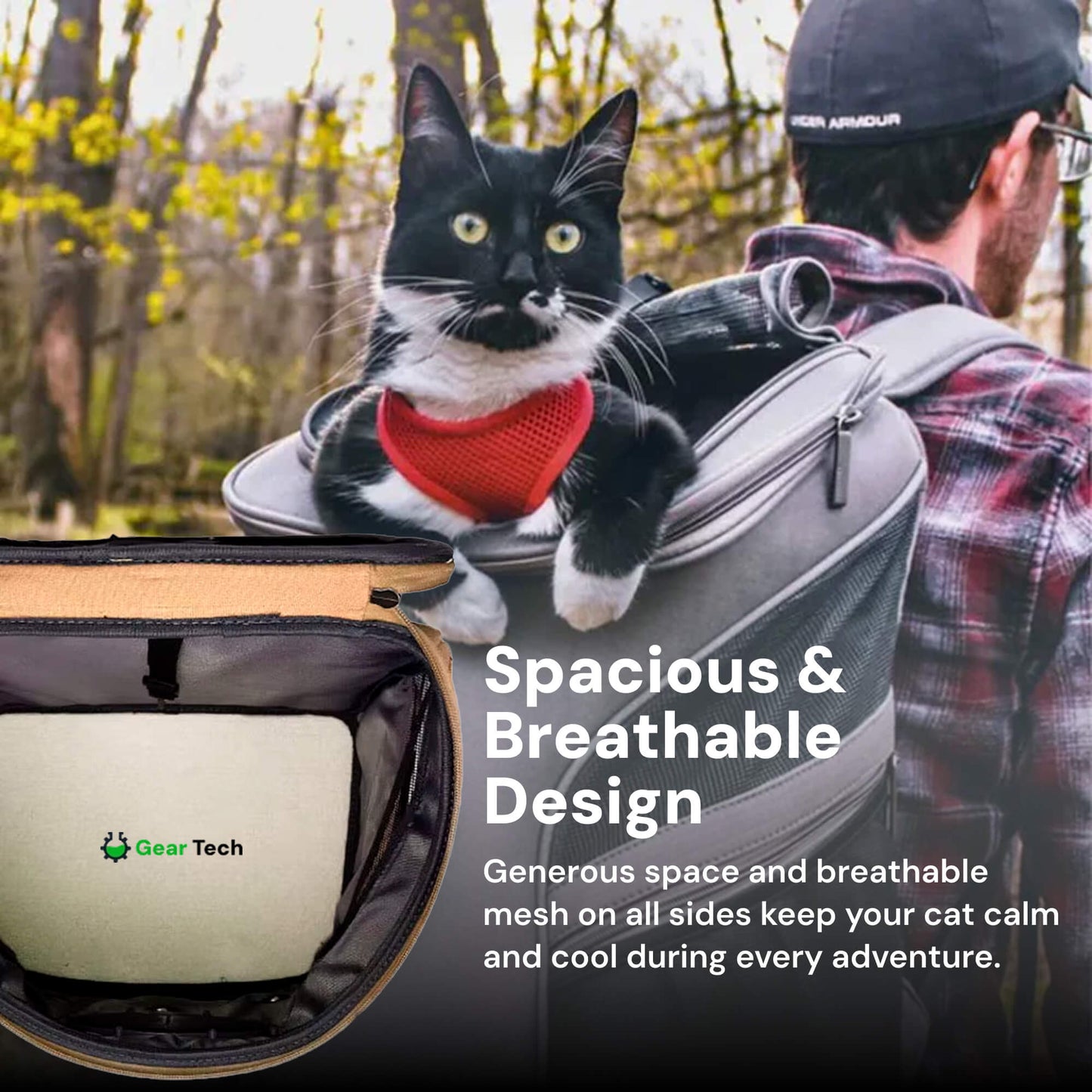 Travel Cat Backpack for Cats | Breathable, Spacious & Ideal for Hiking, Camping & Outdoor Adventures