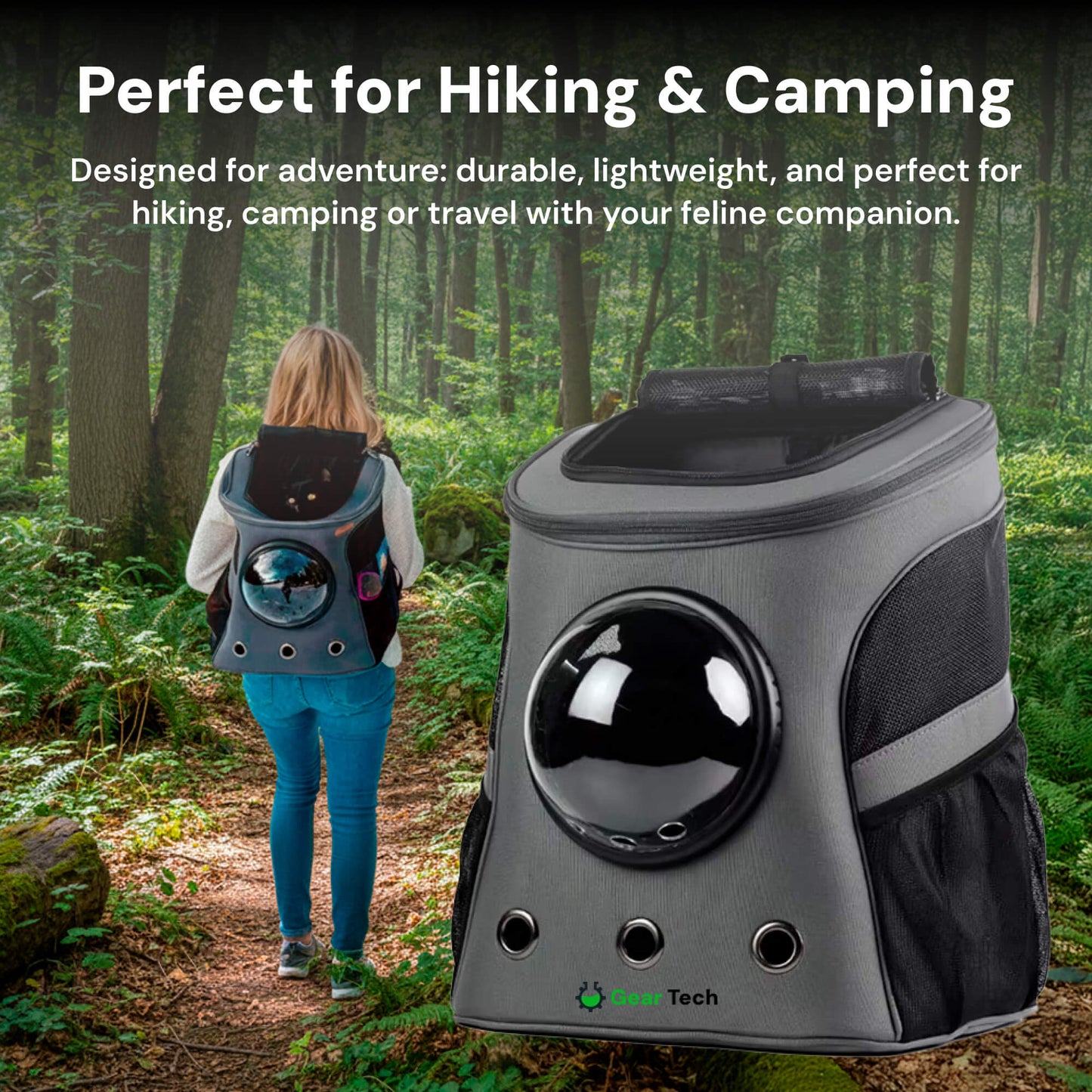 Travel Cat Backpack for Cats | Breathable, Spacious & Ideal for Hiking, Camping & Outdoor Adventures