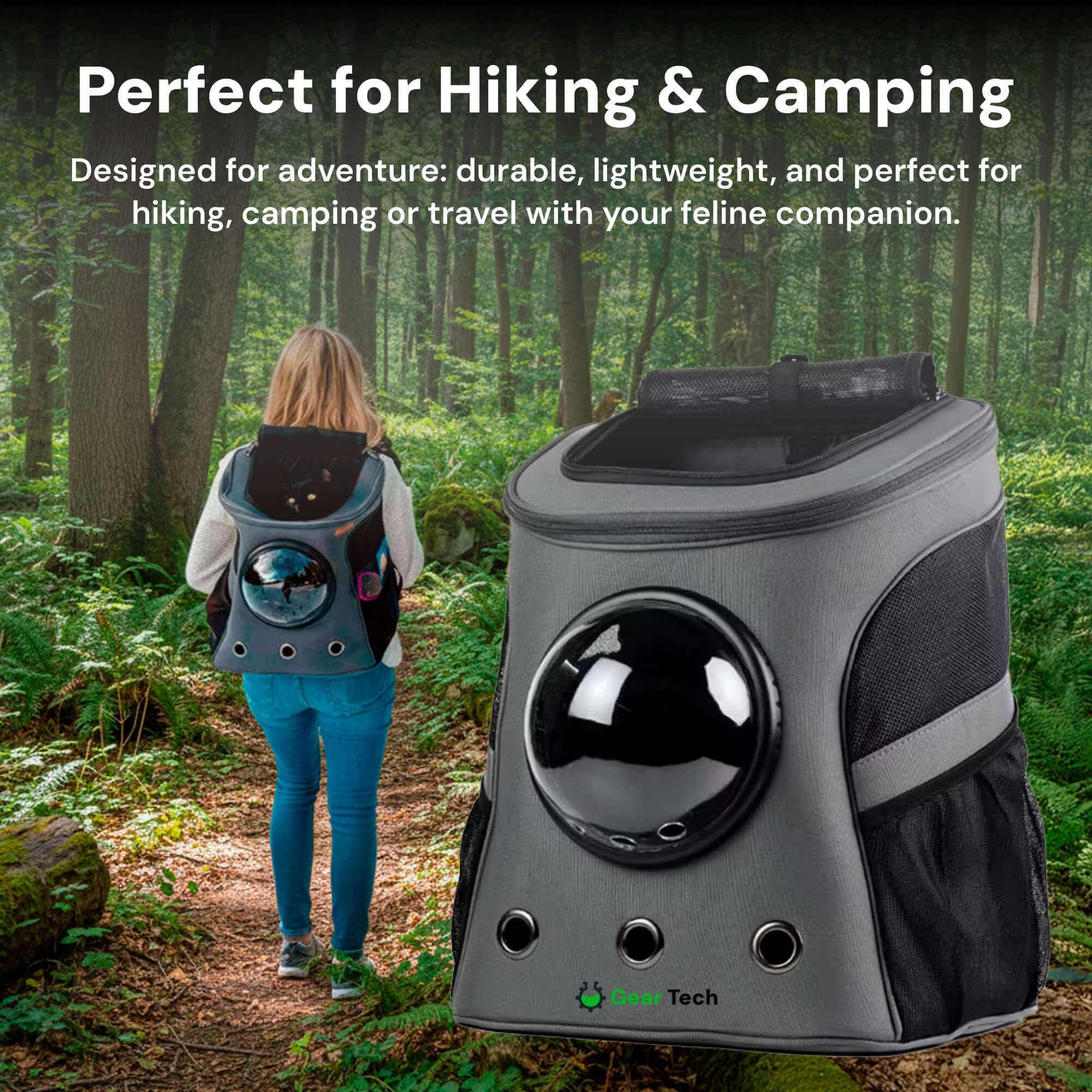 Travel Cat Backpack for Cats | Breathable, Spacious & Ideal for Hiking, Camping & Outdoor Adventures