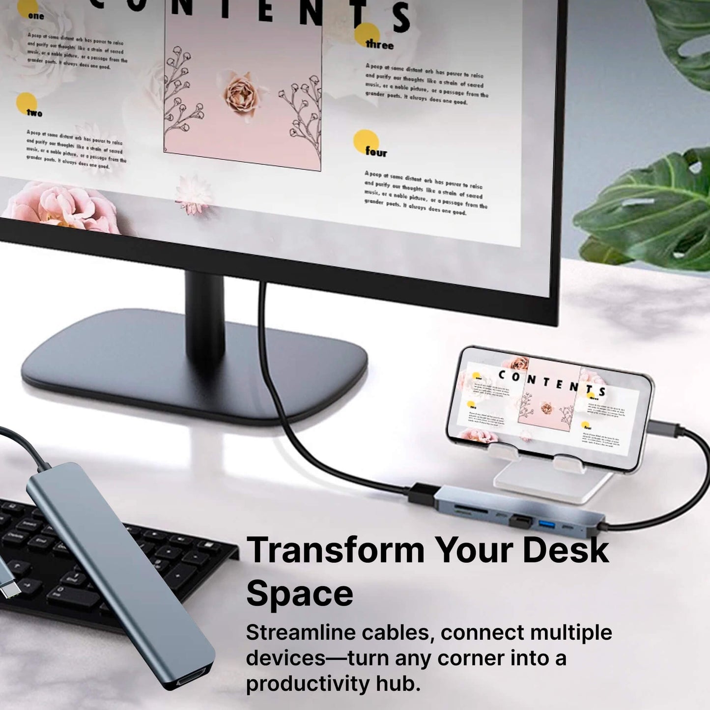 USB-C Hub & Multiport Adapter - MacBook Pro & Air Compatible - HDMI, USB, SD Card Reader & More