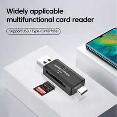 2 in 1 USB Type-C SD and TF Card Reader Adapter