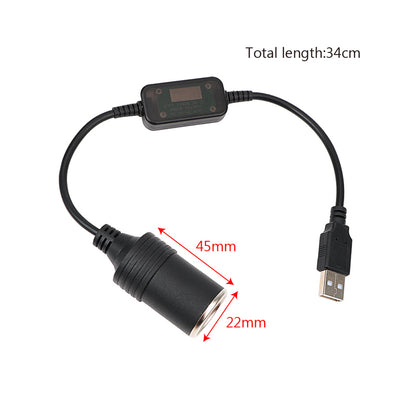 USB to Car Cigarette Lighter Socket Adapter
