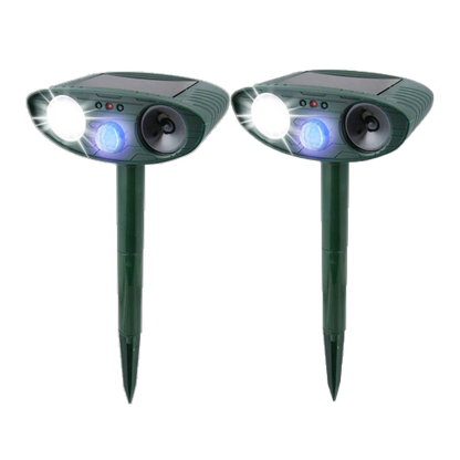 Solar Powered Ultrasonic Rabbit Repeller with Flashing Light – Effective Pest Control for Gardens and Yards