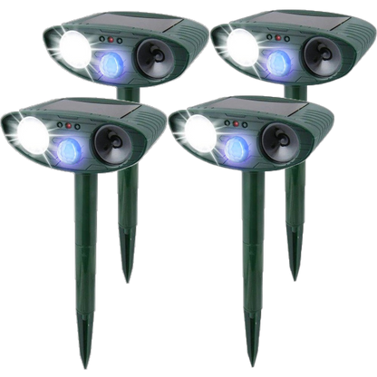 Solar Powered Ultrasonic Rabbit Repeller with Flashing Light – Effective Pest Control for Gardens and Yards