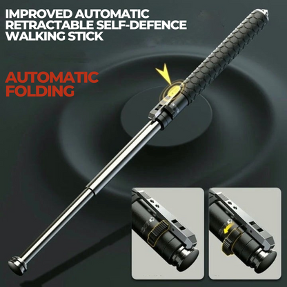 Automatic Self-Defense Walking Stick | Lightweight, Anti-Slip Grip & Compact for Hiking and Urban Safety
