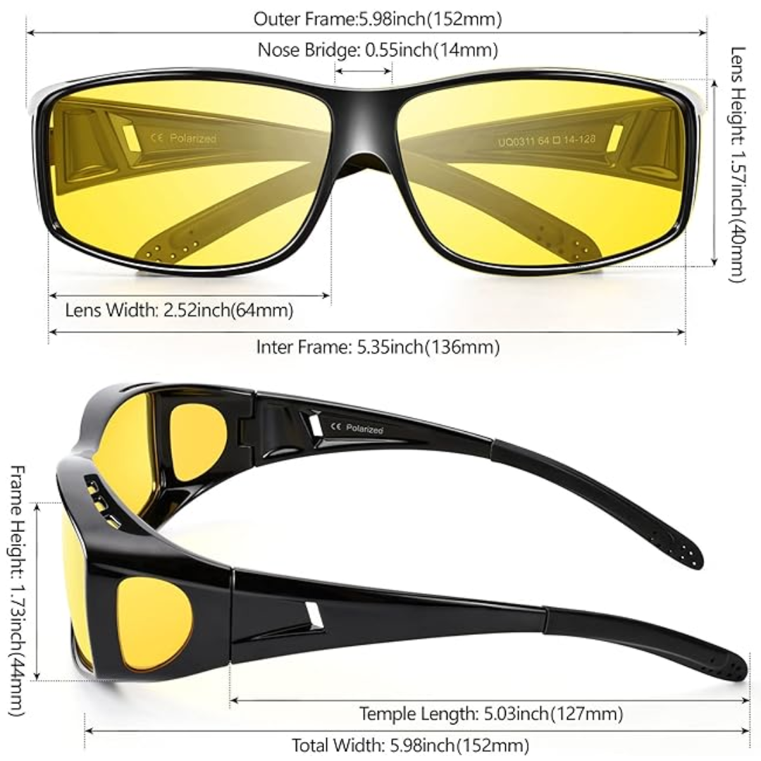 Polarised Night Vision Driving Glasses | Anti-Glare, Lightweight & Ideal for Low-Light Conditions