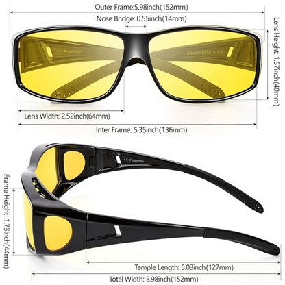 Polarised Night Vision Driving Glasses | Anti-Glare, Lightweight & Ideal for Low-Light Conditions