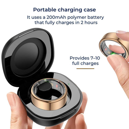 Smart Ring Sleep & Wellness Tracker - Waterproof Fitness Tracker Ring for Active Lifestyles - Health Monitoring Device