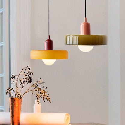 Colored Glass Bauhaus Pendant Light Fixture for Modern Home Decor & Dining Spaces