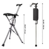 Image of Walking Stick with Seat - Portable Folding Cane Chair for On-the-Go Comfort | Mobility Support