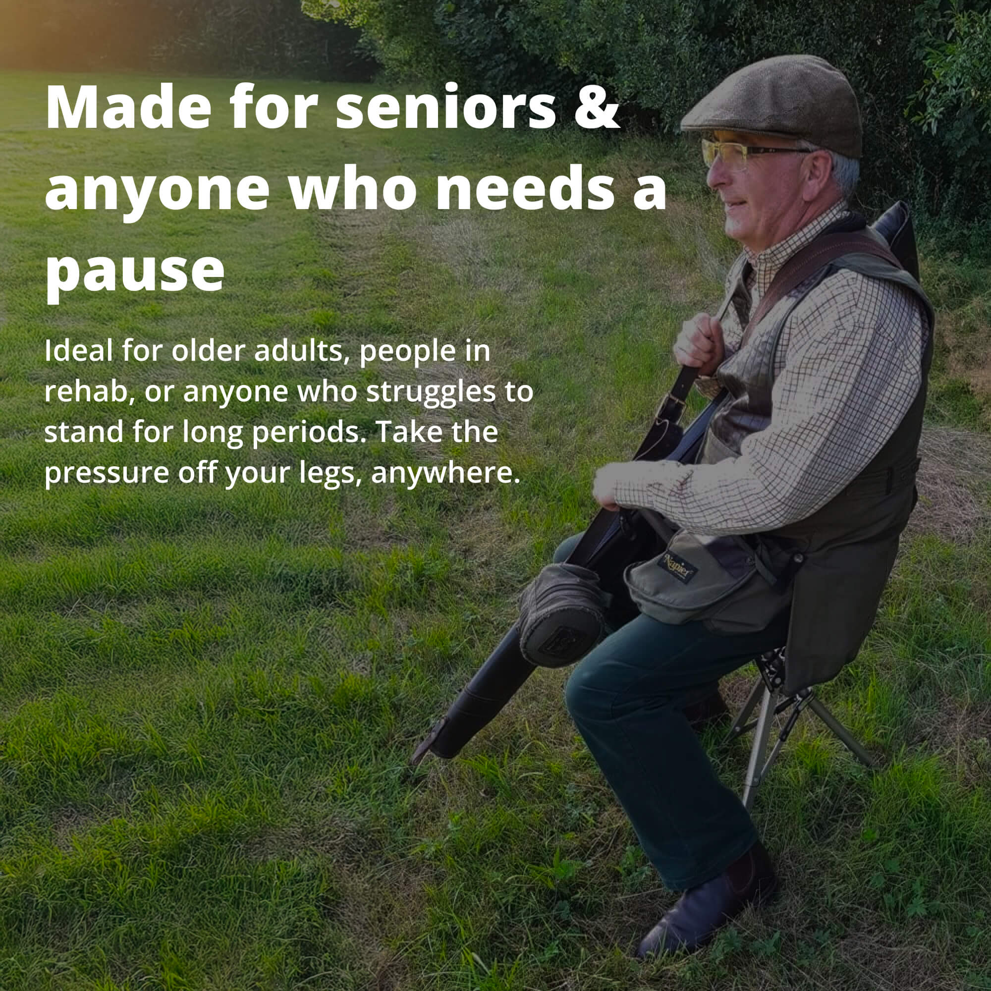 Walking Stick with Seat - Portable Folding Cane Chair for On-the-Go Comfort | Mobility Support