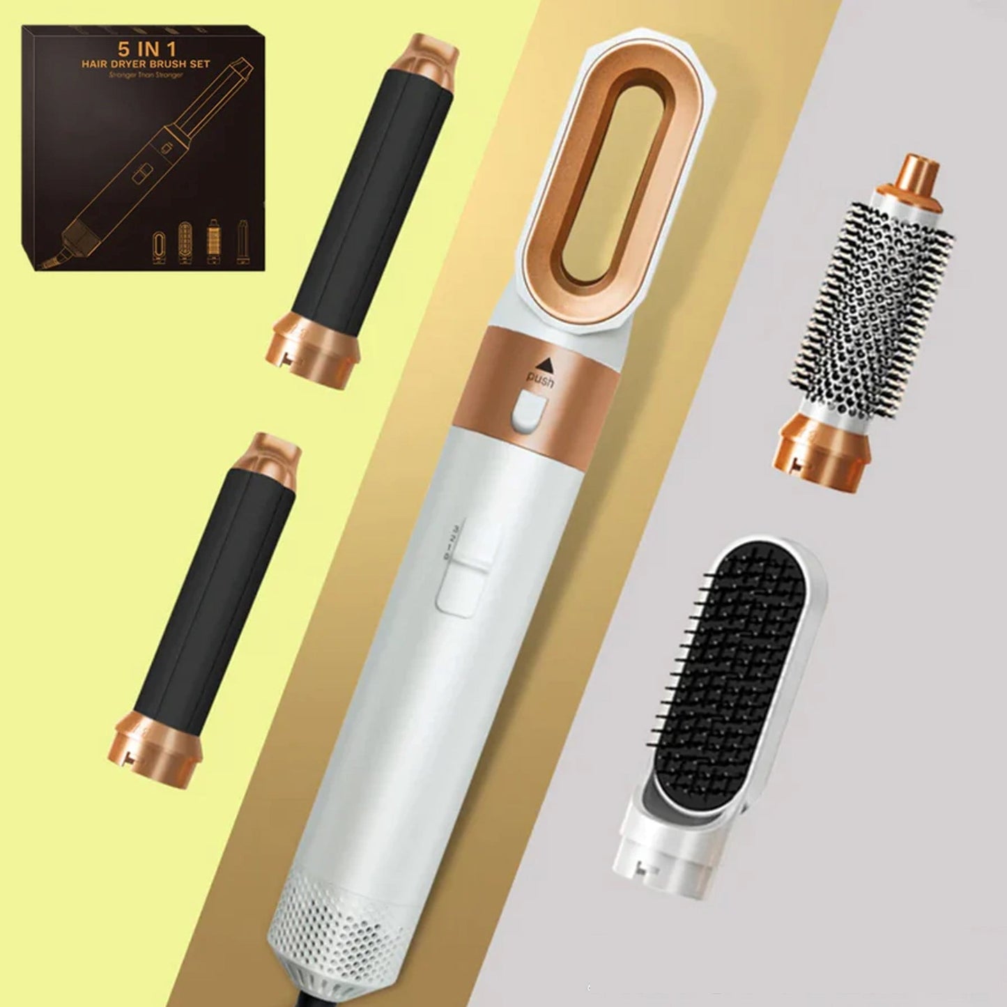 5-in-1 Hair Styler | Auto Curler, Blow Dryer & Flat Brush for All Hair Types at Home