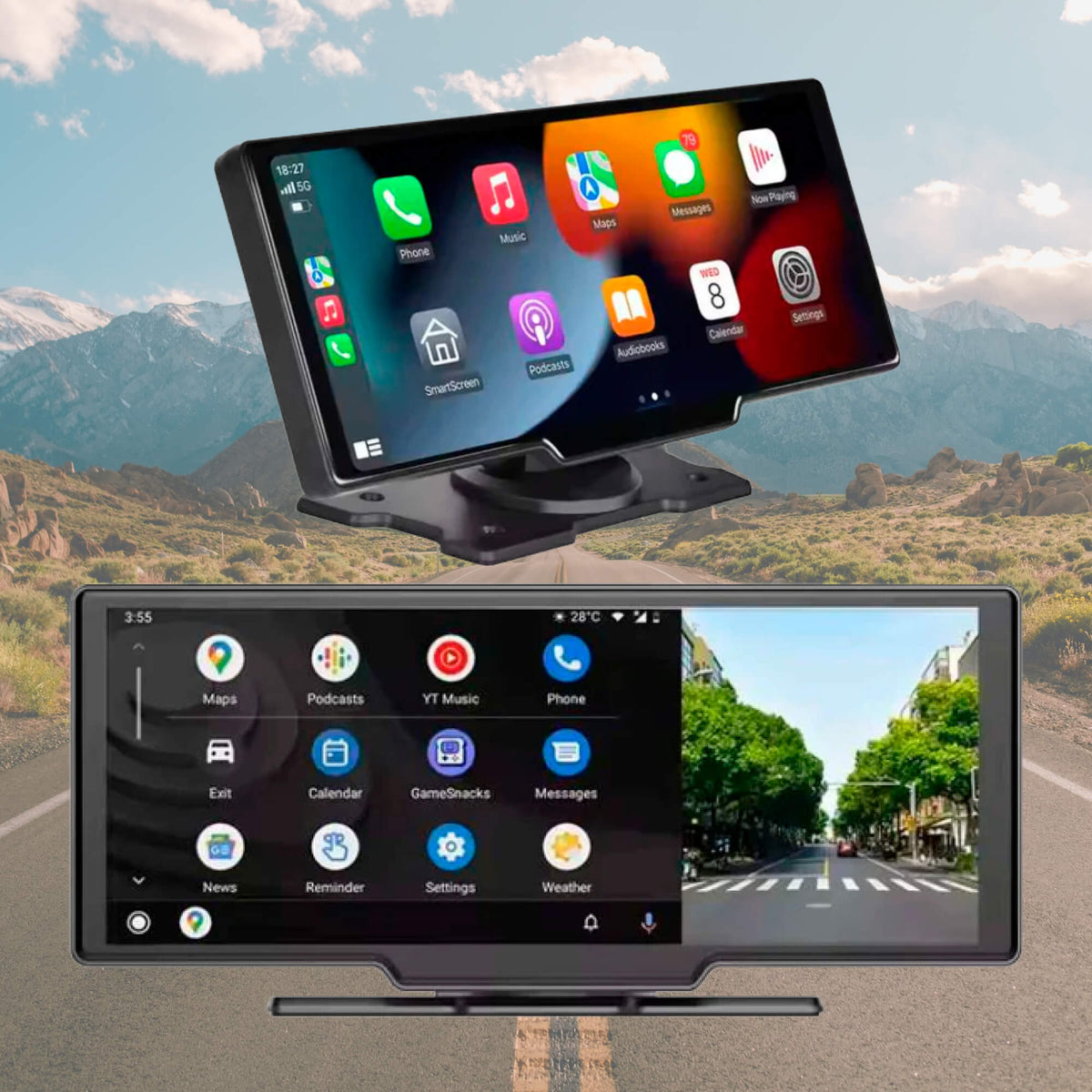 10.25” Wireless CarPlay & Android Auto Display | Ultra-Wide HD Screen for Easy Navigation & Hands-Free Calls in Your Car