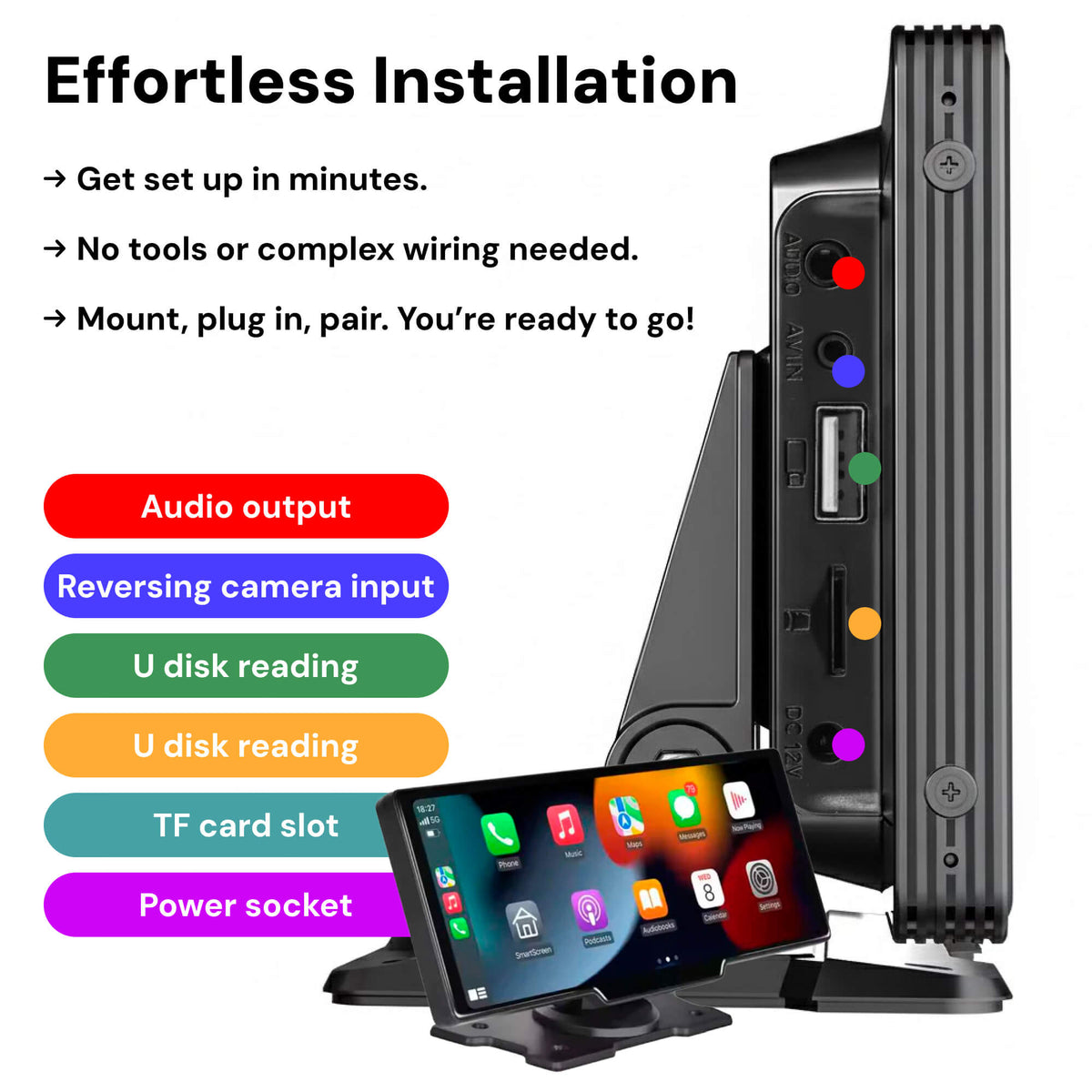 10.25” Wireless CarPlay & Android Auto Display | Ultra-Wide HD Screen for Easy Navigation & Hands-Free Calls in Your Car