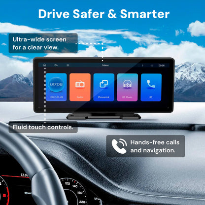 10.25” Wireless CarPlay & Android Auto Display | Ultra-Wide HD Screen for Easy Navigation & Hands-Free Calls in Your Car
