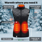 Women's Heated Gilet | 9 Heating Zones, Customisable Heat Settings & Lightweight Design for Cold Weather Activities